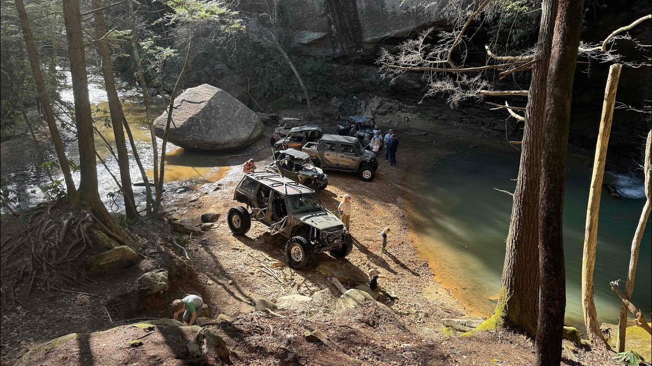 KY Wildcat off-road park! Polaris xpedition struggled getting to the waterfall 😒