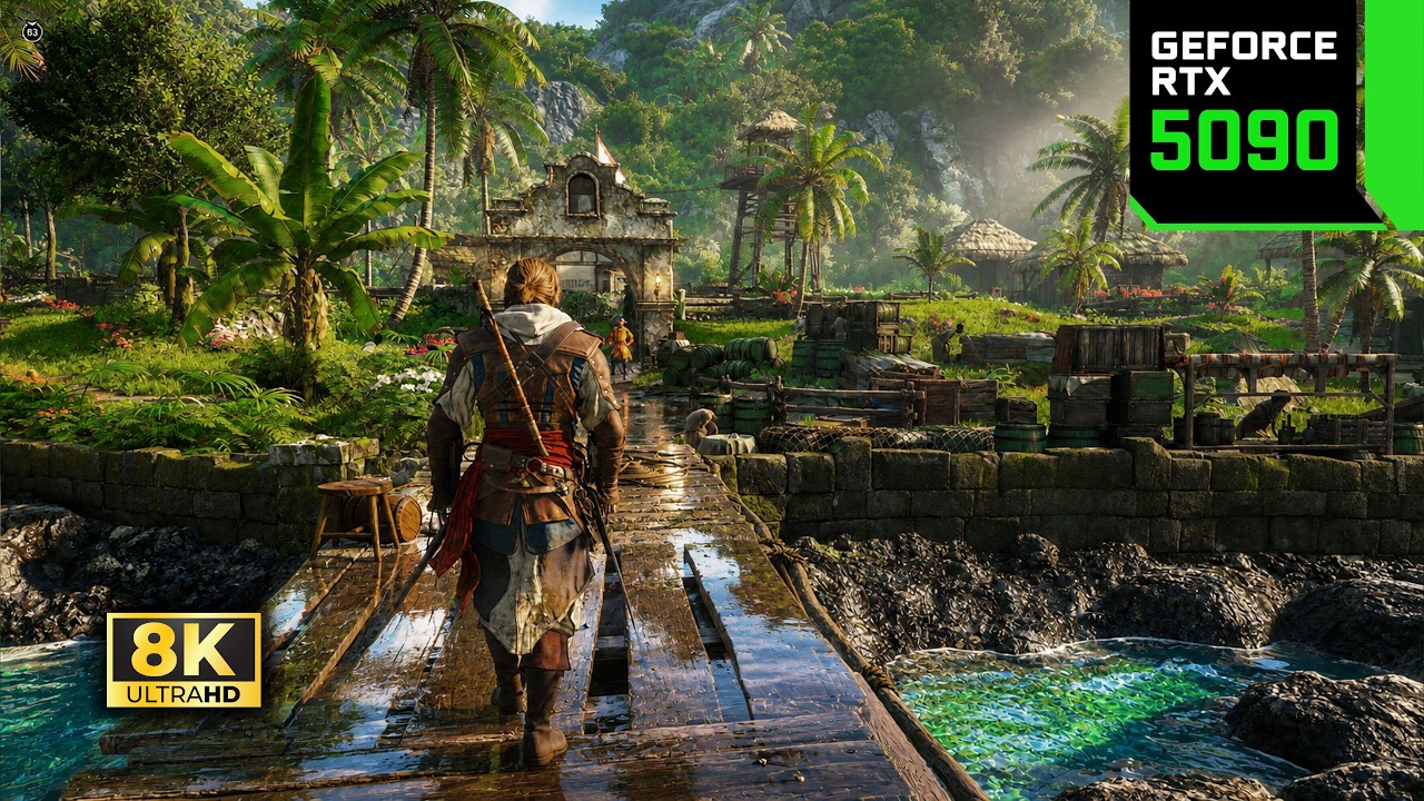 AC Black Flag Resynced LOOKS INSANE In 8K (RTX 5090 32GB) Max Ray Tracing