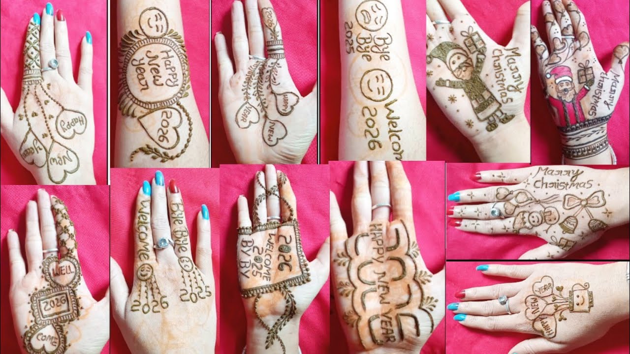 12 new year 🎊 2026 special mehndi design | simple mehndi design | easy new year mehndi design 