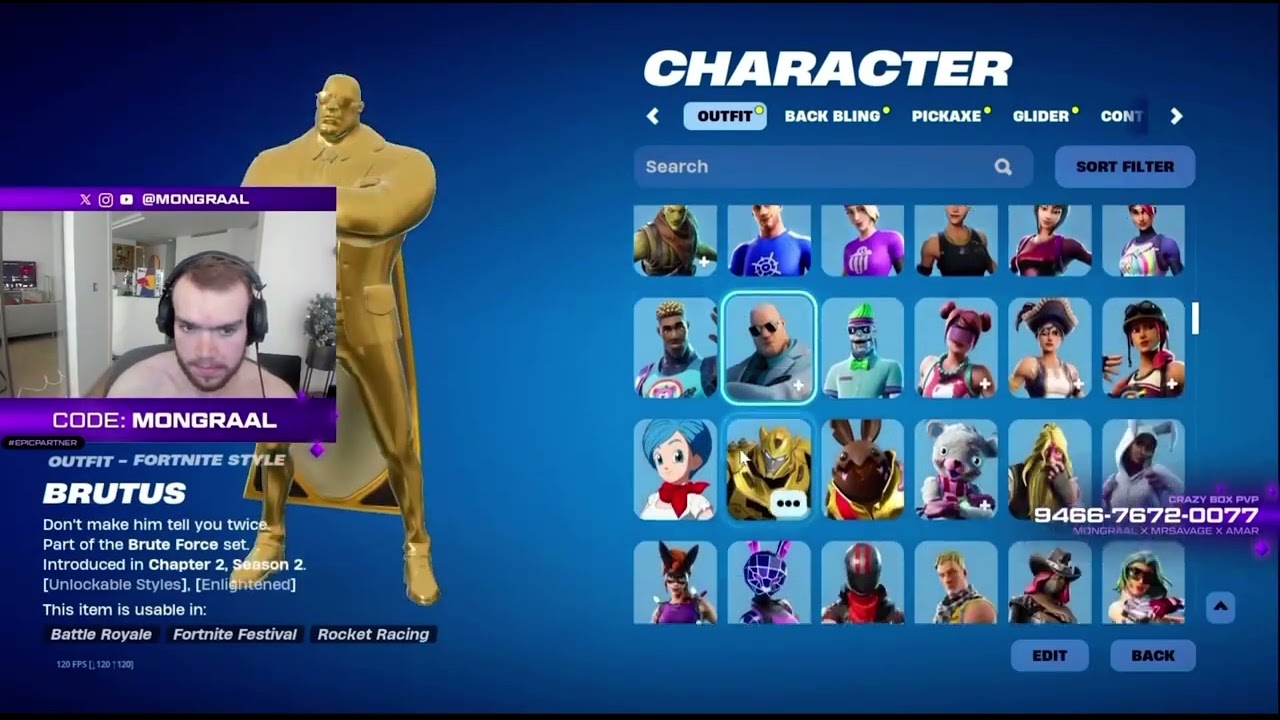 Mongraal Show His Locker In Fortnite