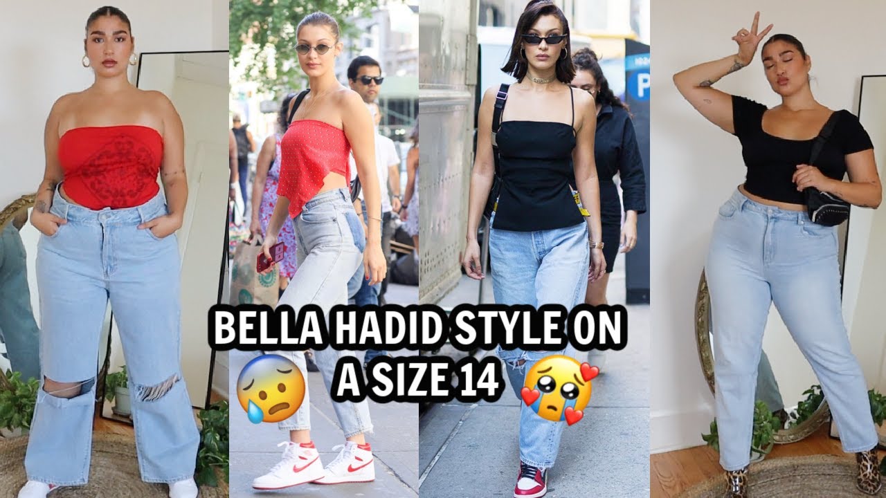 Dressing like BELLA HADID as a SIZE 14 (90s inspo) | Fashion Nova Curve