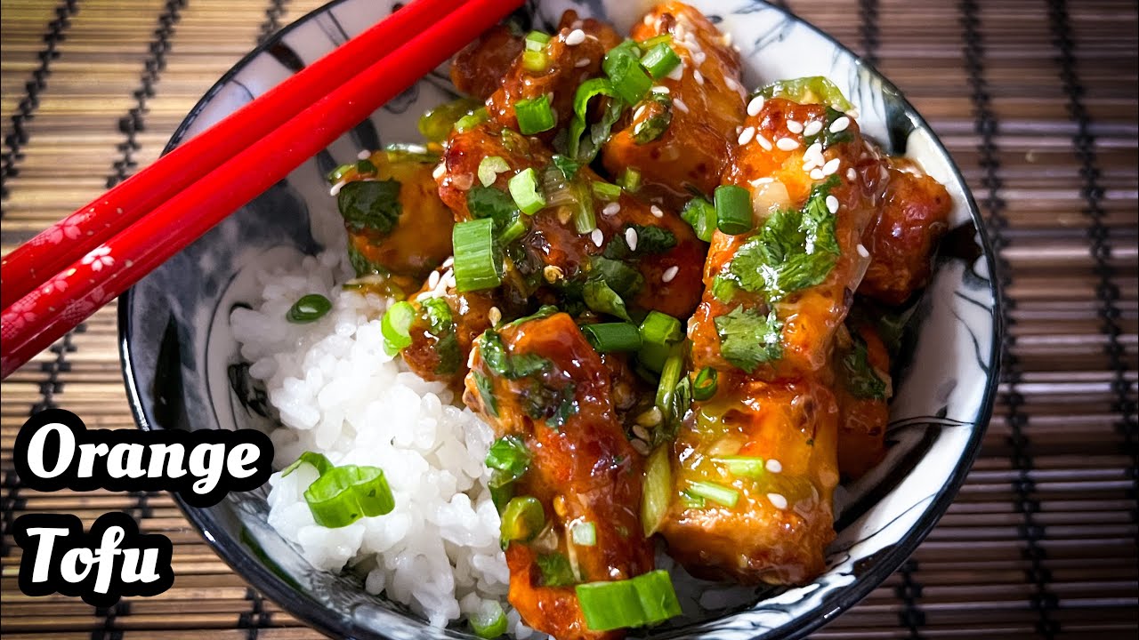 Air fried Orange Tofu | Orange Tofu recipe | A popular vegan dish
