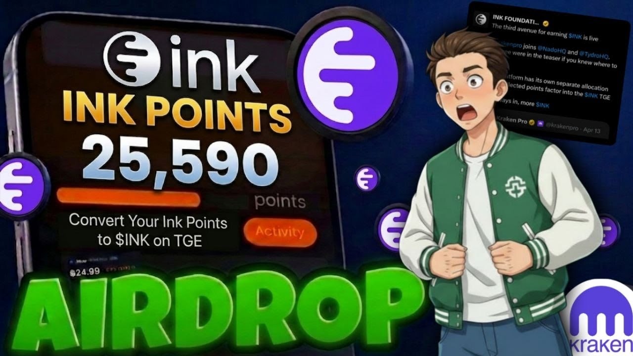 Ink Chain Airdrop Final Update | How to farm Ink Points Through Kraken Exchange, Nado Dex & Tydro 