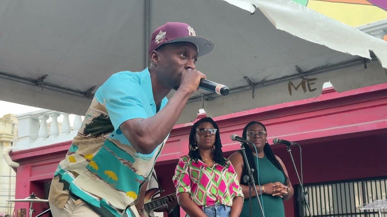 Reggae artist Christopher Ellis live at Kingston Creative Artwalk Festival, Jamaica