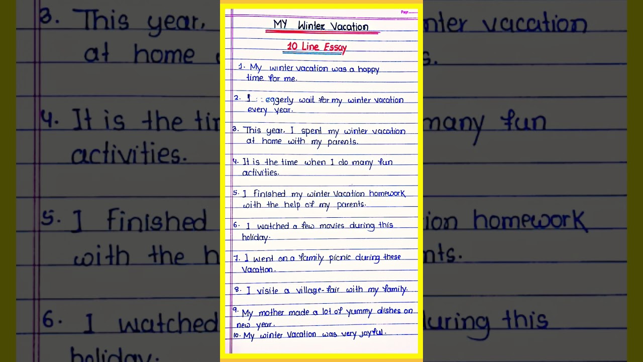 10 lines essay on my winter vacation | How to I celebrate my winter vacation 10 line essay  English