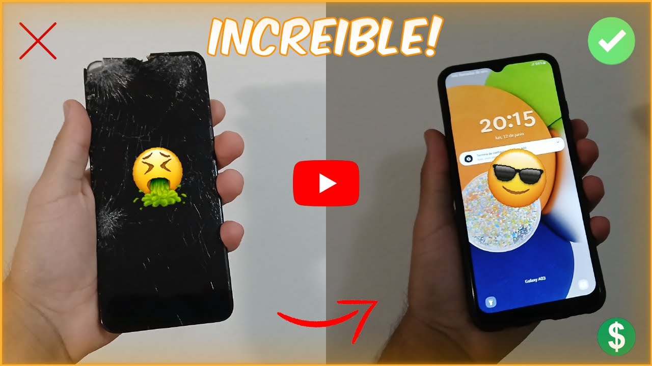 Me REGALARON un SAMSUNG A03 sin funcionar 😱 | Restaurando celulares de la BASURA #1 ✅