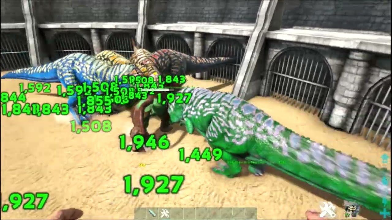 Dinopithecus King Gamma vs R Giganotosaurus level 130 ark Battles  Dinoplanet