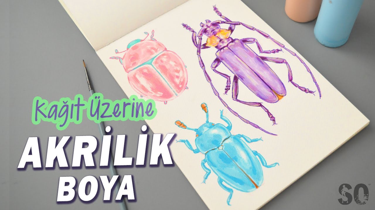 Kağıt Üzerine Akrilik Boya Olur mu? – Benimle Resim Yap #5  | SERAP ÖNEY | SO™