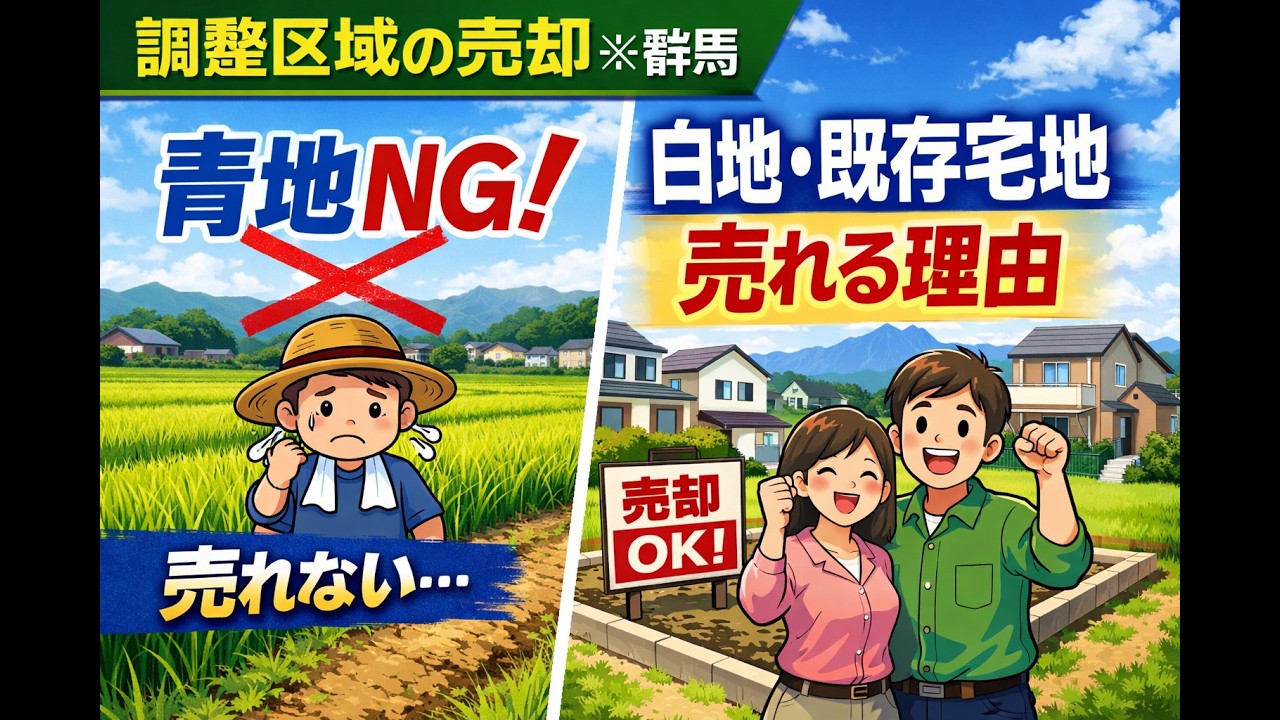 【調整区域の売却】青地NG！白地・既存宅地が売れる理由※群馬県