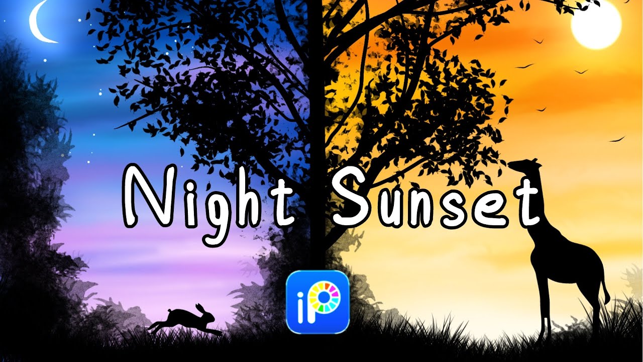 How to draw sunset VS moonlight ibispaint