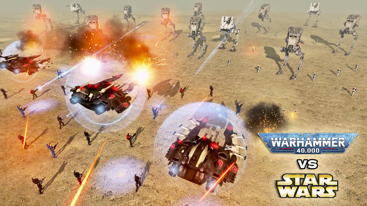 WARHAMMER 40K vs STAR WARS: Eldar vs Galactic Empire - Men of War: Assault Squad 2 (4K)