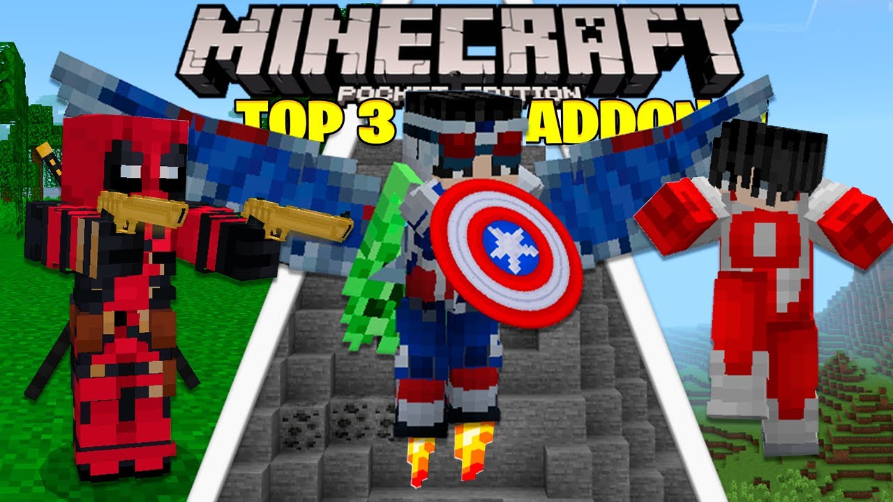 TOP 3 ADDON DE SUPER HEROIS PARA MINECRAFT PE 1.21.80 ATULIZADO!!!