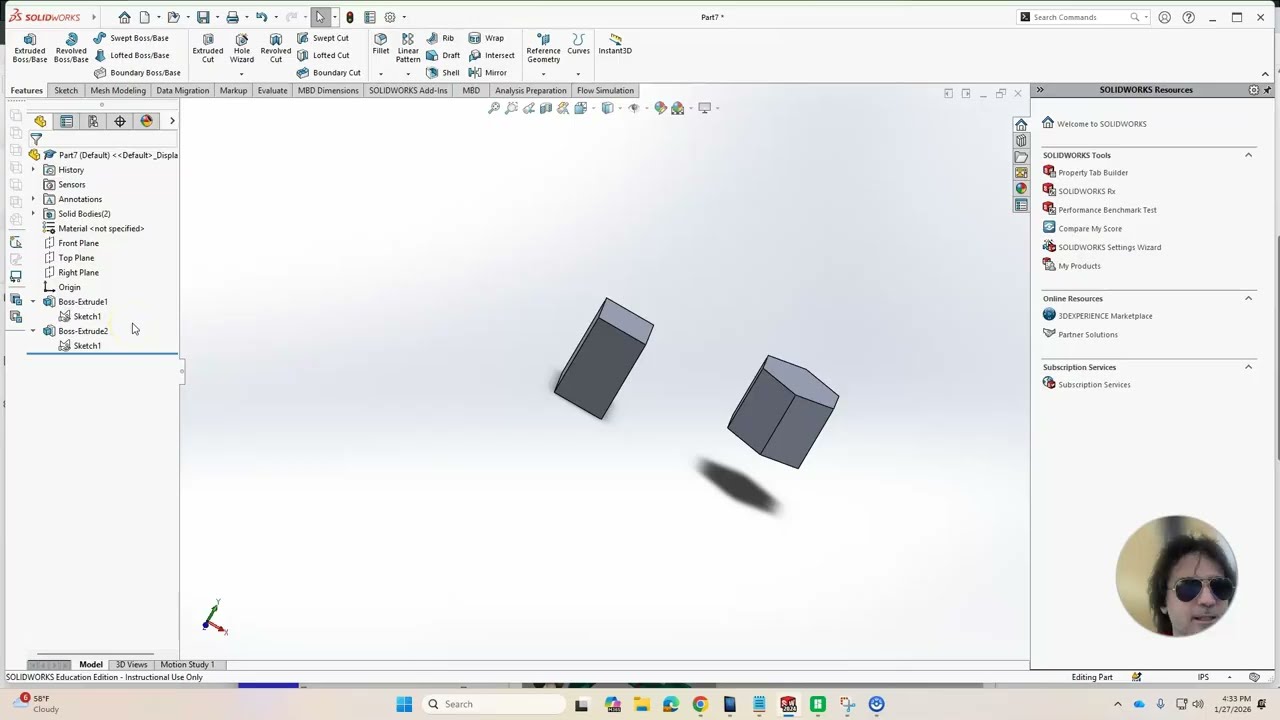 Reuse of the sketch in SOLIDWORKS, tutorial on sketch reuse