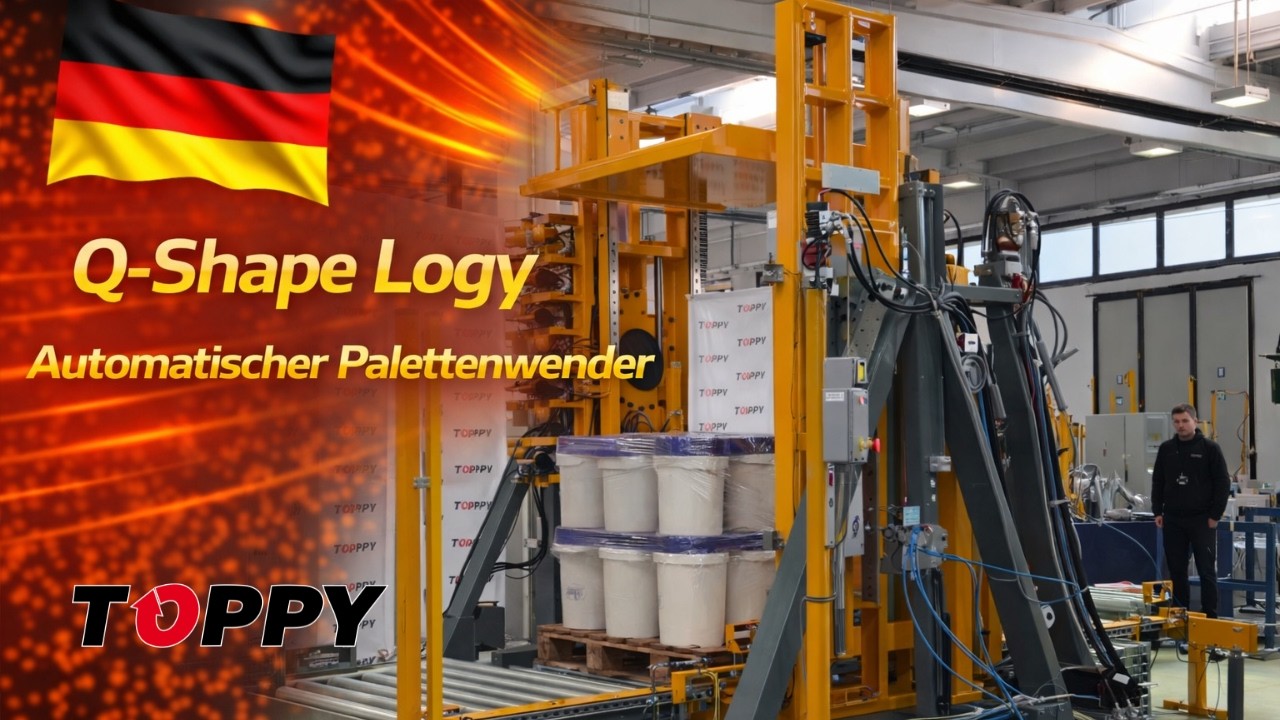 Automatischer Palettenwechsler „Q-Shape Logy“ für die Handhabung von Behältern