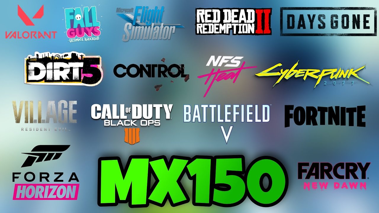 Test 17 games for mx150-(FPS)