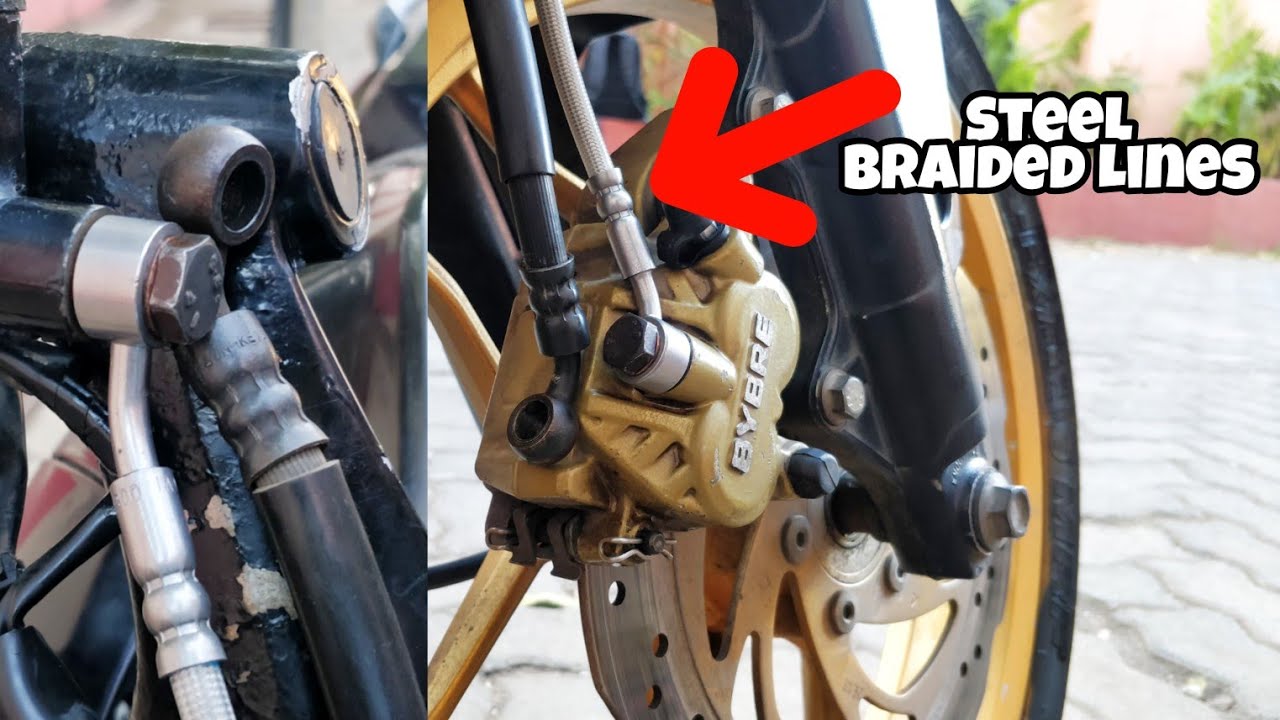 Steel Braided Brake lines installation for all motorcycle | Increase stopping power | Pulsar Ns 200
