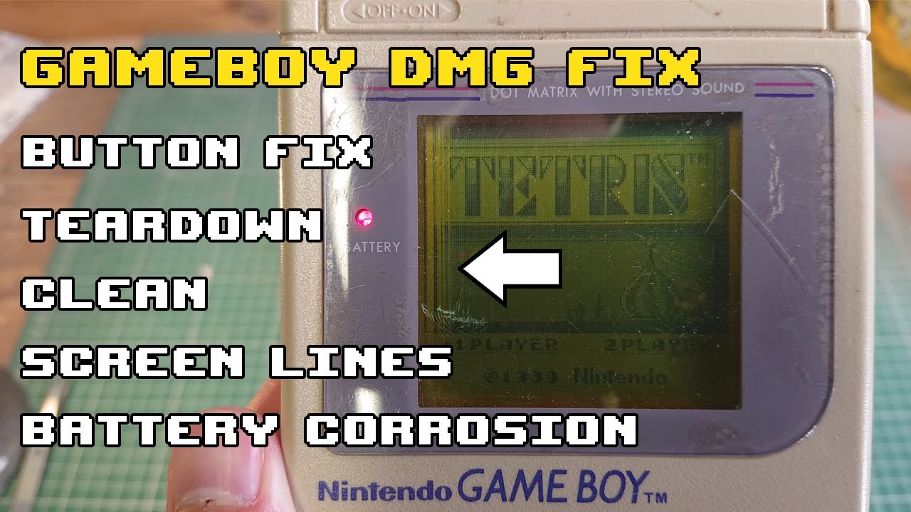 Original GameBoy DMG Restoration Fix buttons, screen lines, corrosion