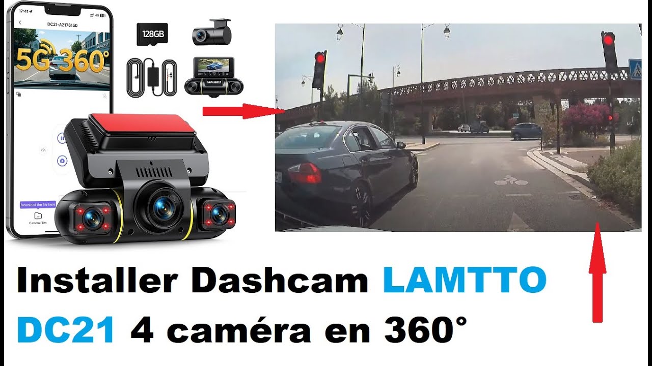 Установка видеорегистратора LAMTTO DC21 с 4 камерами в 360°