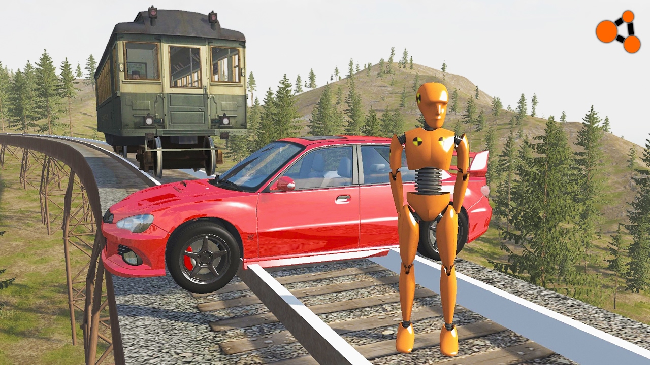 Beamng drive - Dummy Crashes with a Train