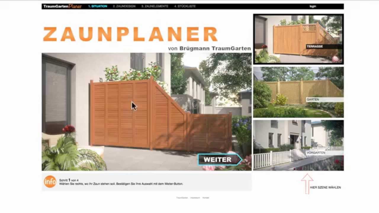 Online-Zaunplaner von Brügmann TraumGarten - Wunschzaun in 4 Schritten