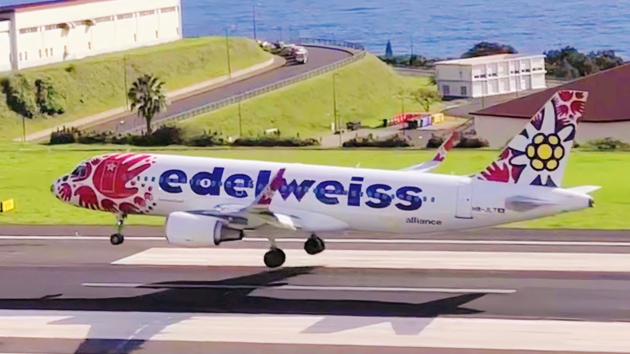 BEAUTIFUL EDELWEISS AIRBUS A320-214 HELP ALLIANCE LIVERY at MADEIRA AIRPORT (FNC || LPMA)