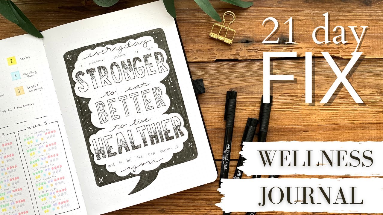 2021 Wellness Journal / 21 Day Fix Bullet Journal Spread / Health Tracker / Fitness Tracker