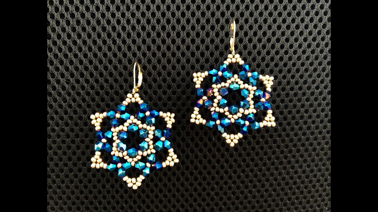 Starry night Beaded earrings or Pendant