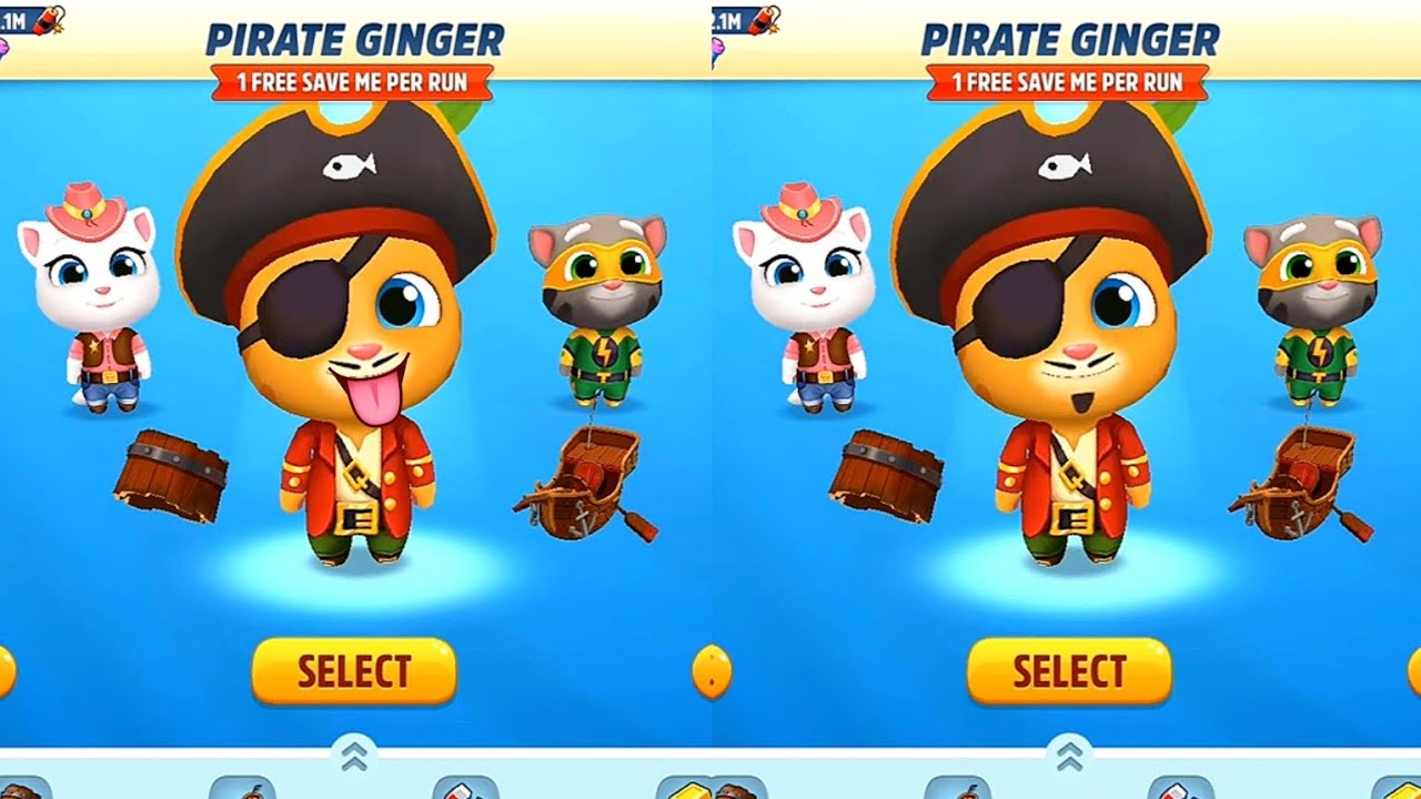 TALKING TOM GOLD RUN - PIRATE GINGER vs CYBER RACCOON COMPLETE HIGH SCORE AND ENJOY IOS TOP GAMEPLAY