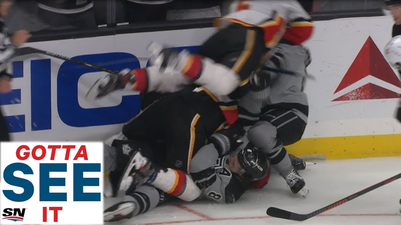 GOTTA SEE IT: Drew Doughty Hits Matthew Tkachuk, Flames And Kings Start Brawl
