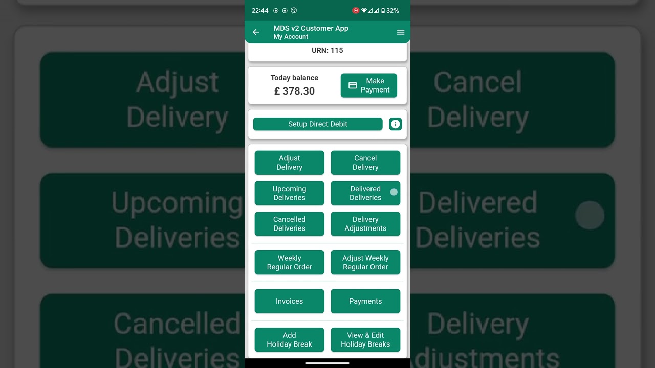 MDS Milk Delivery System V2 Customer Account App Dec 2023