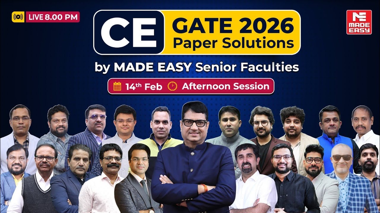 GATE 2026 2nd Shift Civil Engineering Paper Solutions | Full Analysis by MADE EASY Senior Faculties