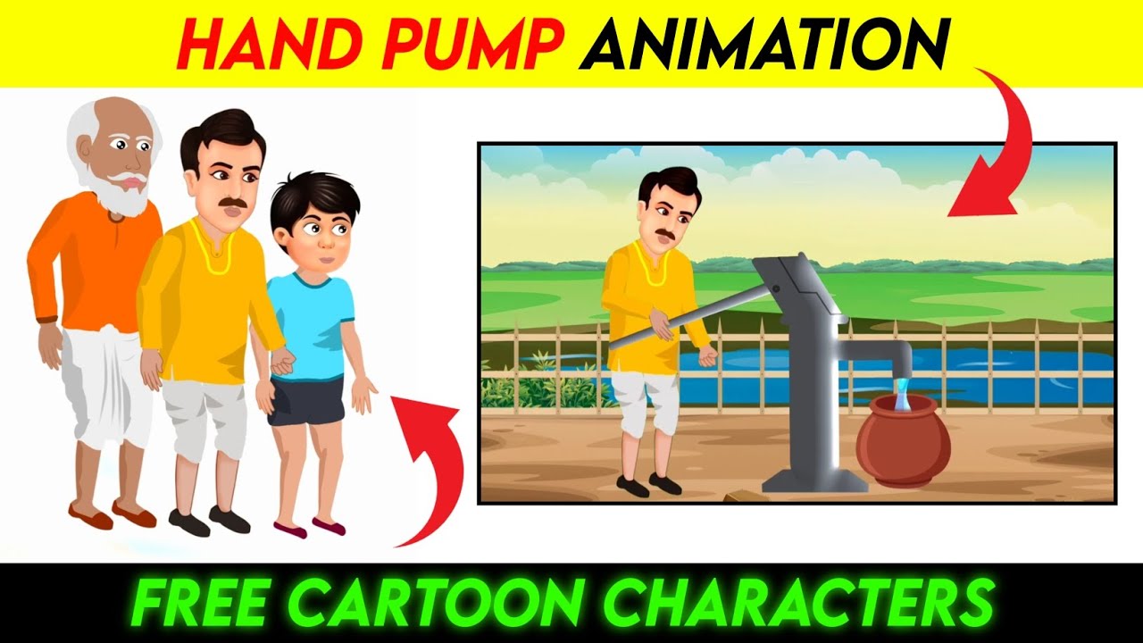 Hand Pump Animation Tutorial | Cartoon Video Kaise Banaye | How to make cartoon video