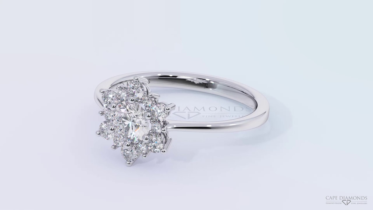 Top Diamond Engagement Rings South Africa - The Snowflake Halo Diamond Ring in White Gold™