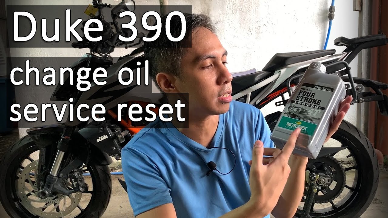 Duke 390 change oil and service reset (english)