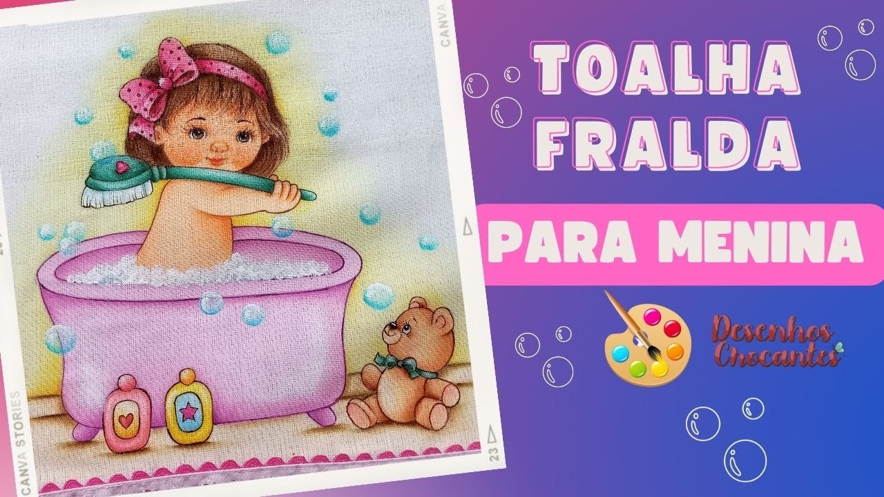 Como pintar toalha fralda (Desenhos Crocantes)