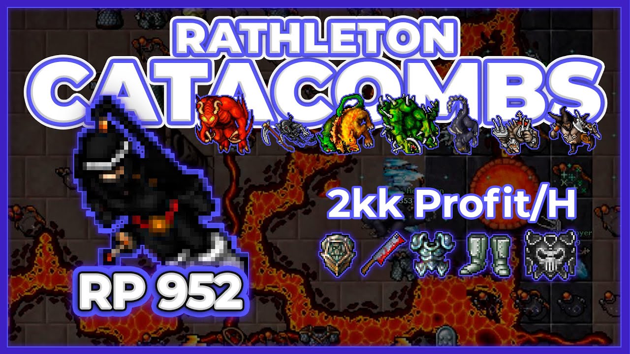 RP 952 Охота в одиночку в катакомбах Ратлтона, 2kk Profit/h (двойная добыча) - Tibia Hunt #tibia ...