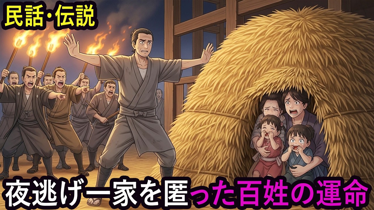 夜逃げした一家を匿った百姓の大恩返し  野談  伝説  昔話  説話  民話