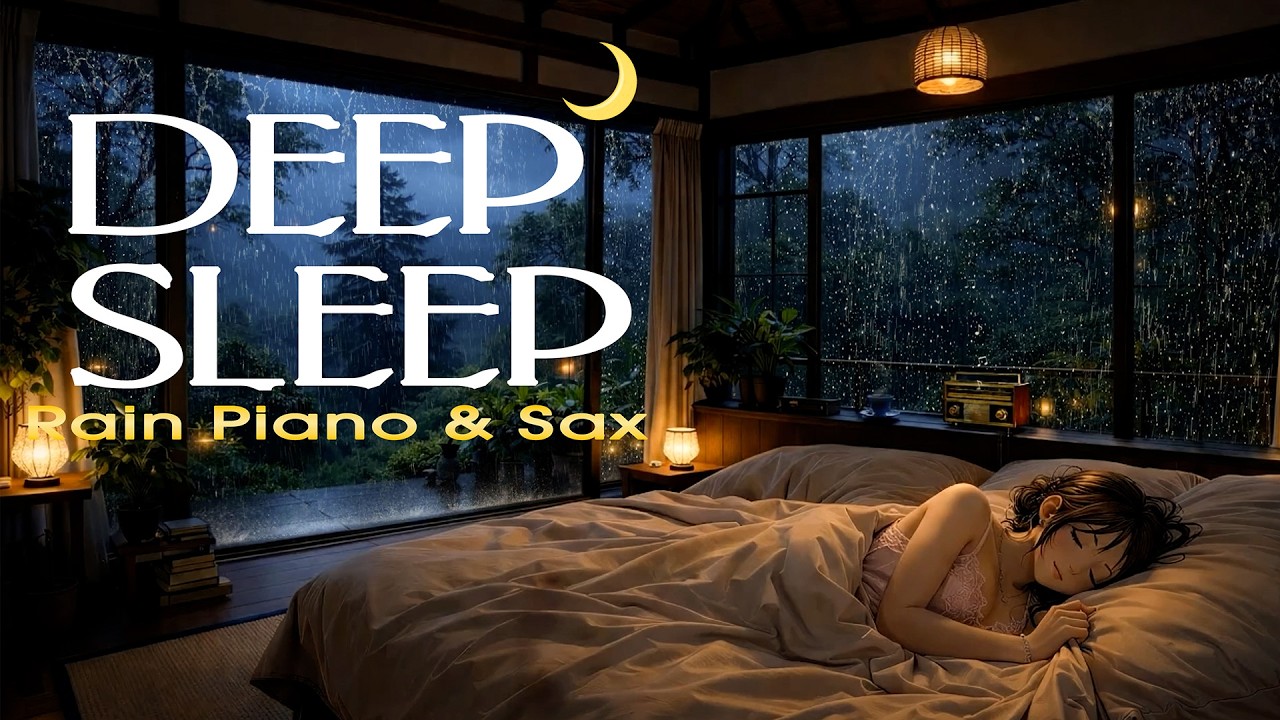 Let the Rain Calm Your Busy Mind 🌙 Relaxing Rain Piano & Sax for Deep Sleep, Anxiety Relief &  Study