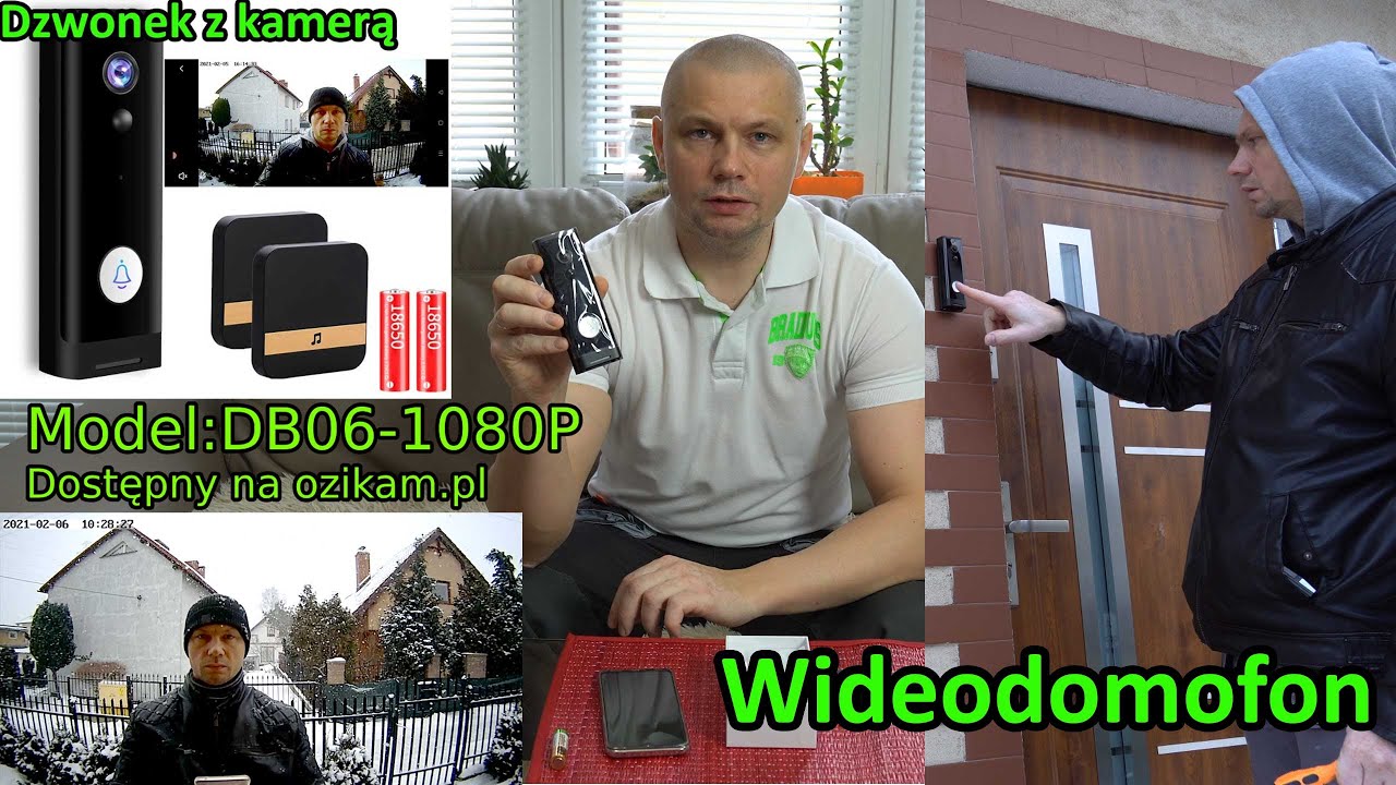 Bezprzewodowy Dzwonek/Wideodomofon do drzwi z kamerą IP 1080p