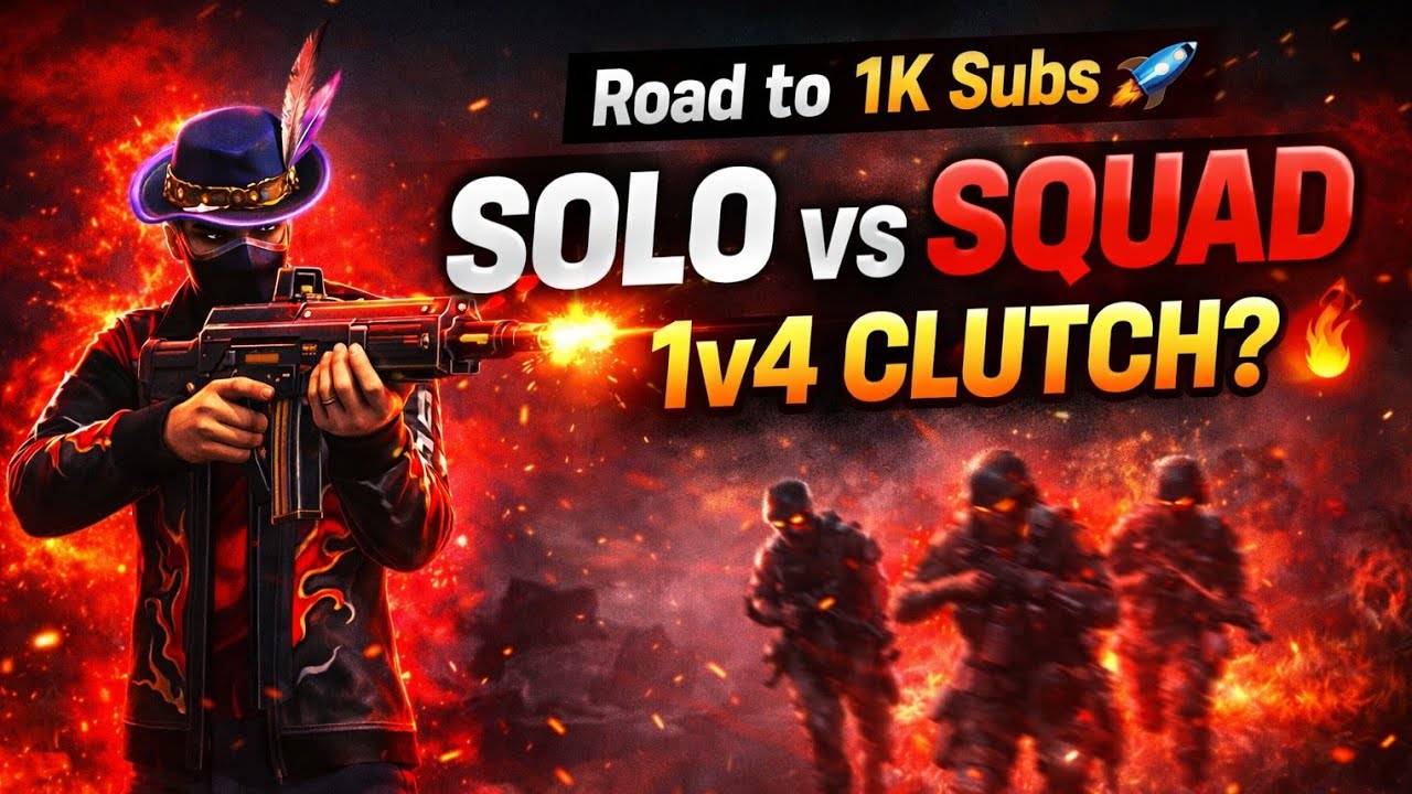 Solo vs Squad 1v4 Clutch 😈 | Free Fire Max Gameplay | Road to 1K Subs AB_MasteR!! is live!! ✌💥