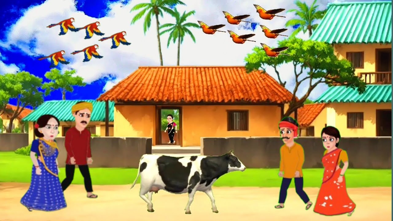 New Letest Different Animated cartoon Village Background video| No Copyright | cartoon background |