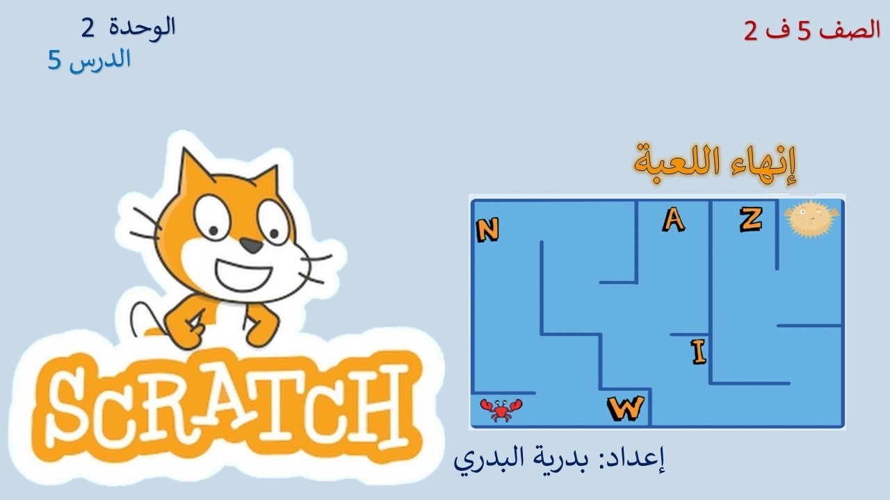 الصف 5، الفصل2، الوحدة1: الدرس 5: إنهاء اللعبة