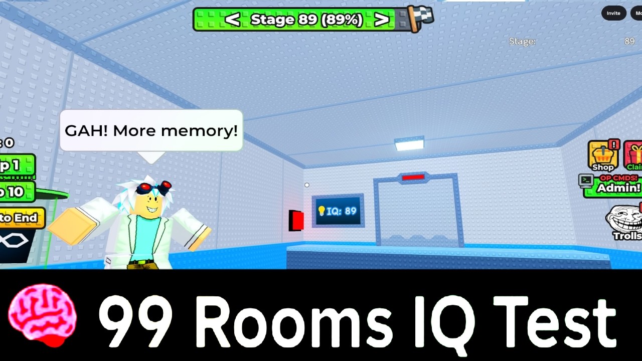 STAGE 89 in 99 ROOMS IQ TEST Roblox Walkthrough [Full Guide] 🧠 [How To Escape Stage 89]