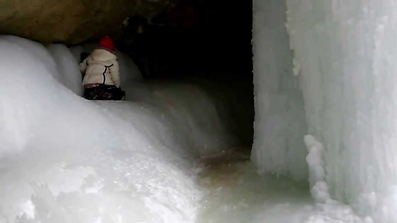 Behind St. Louis Canyon ice waterfall