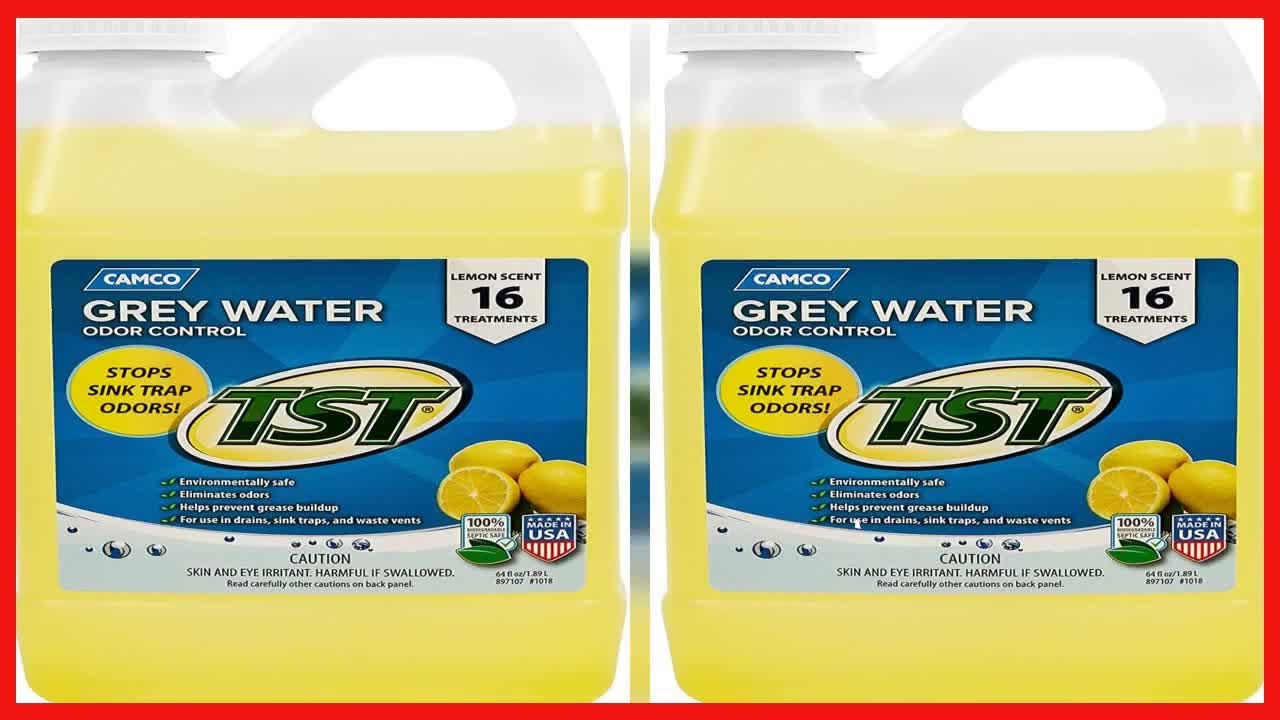 Great product -  Camco TST Lemon Scent RV Grey Water Odor Control, Stops Sink Trap Odors, For Use In