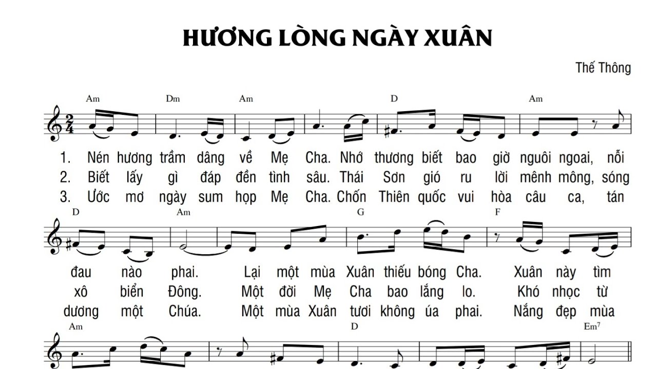 HƯƠNG LÒNG NGÀY XUÂN - THẾ THÔNG - Trình bày Bạch Yến - ( Mùng 2 )