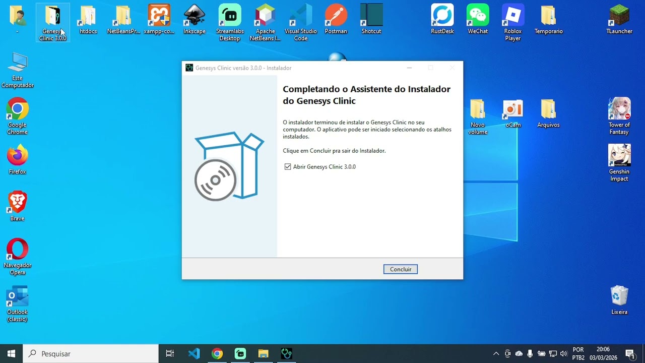 Como instalar o sistema Genesys Clinic