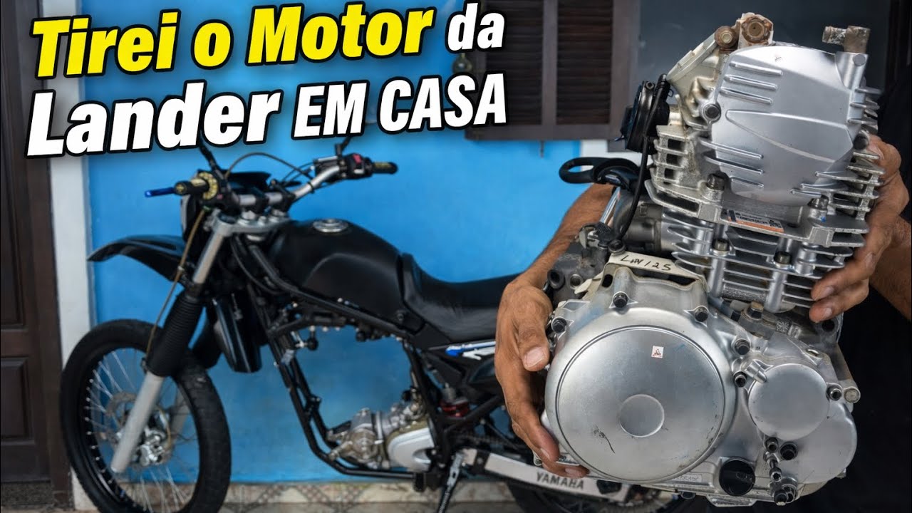 TIRANDO O MOTOR DA LANDER EM CASA - TROCA DE BIELA - ABRINDO MOTOR YAMAHA 250CC