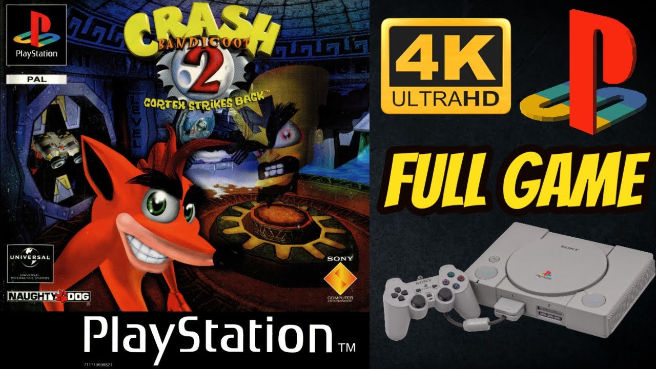 Crash Bandicoot 2: Cortex Strikes Back | PS1 | 4K60ᶠᵖˢ UHD🔴 | 100% Longplay Walkthrough Full Game