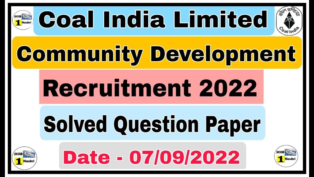 Coal India Community Development Question Paper